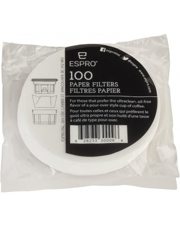 ESPRO / 100 Filtres papiers ronds pour Espro - 900ml P3/P5/P7