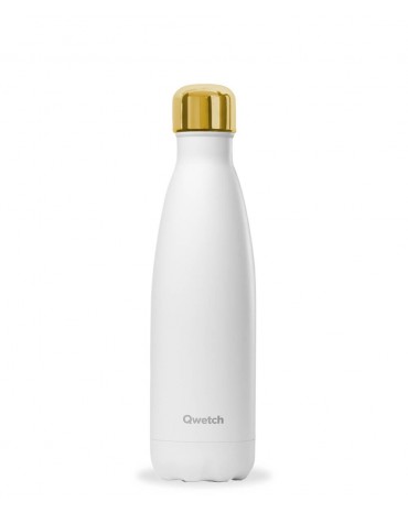 QWETCH - Bouteille Nomade Isotherme Mat Blanc "Gold" 500ml
