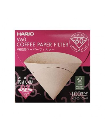 Hario - 100 Filtres Naturels V60 - 1/4 tasses